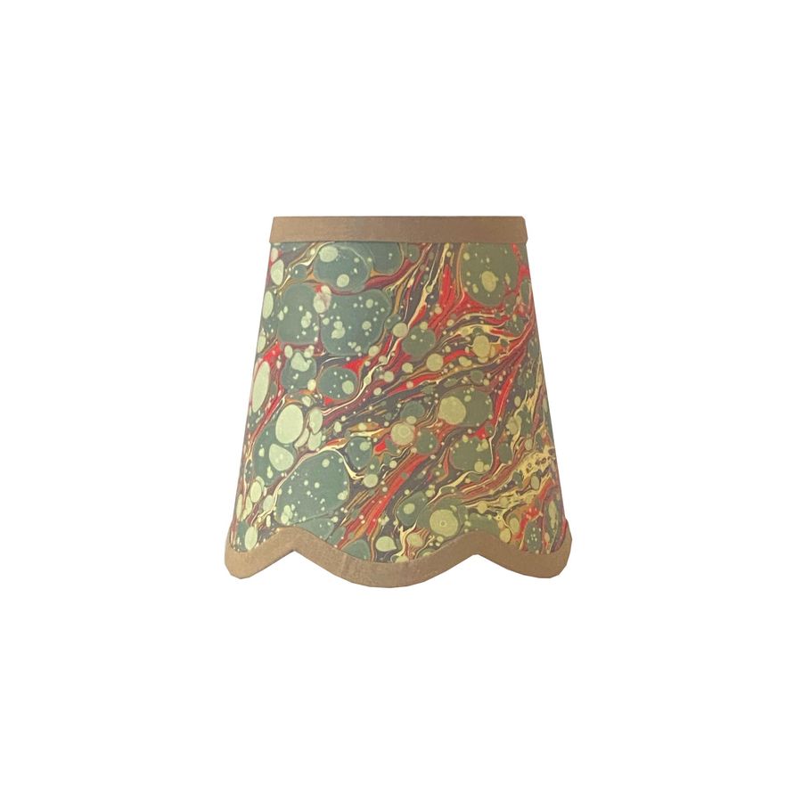 Ready to Ship - Green & Red Veined Italian Marbled Paper Mini Lamp Shade added by Spoak Member
