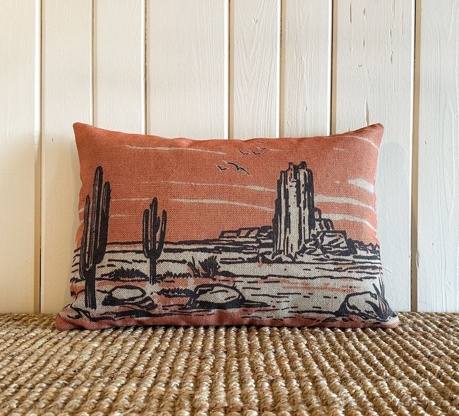 Western Throw Pillow  Southwestern Decor  Cactus Lumbar - Etsy added by Danielle Hughes