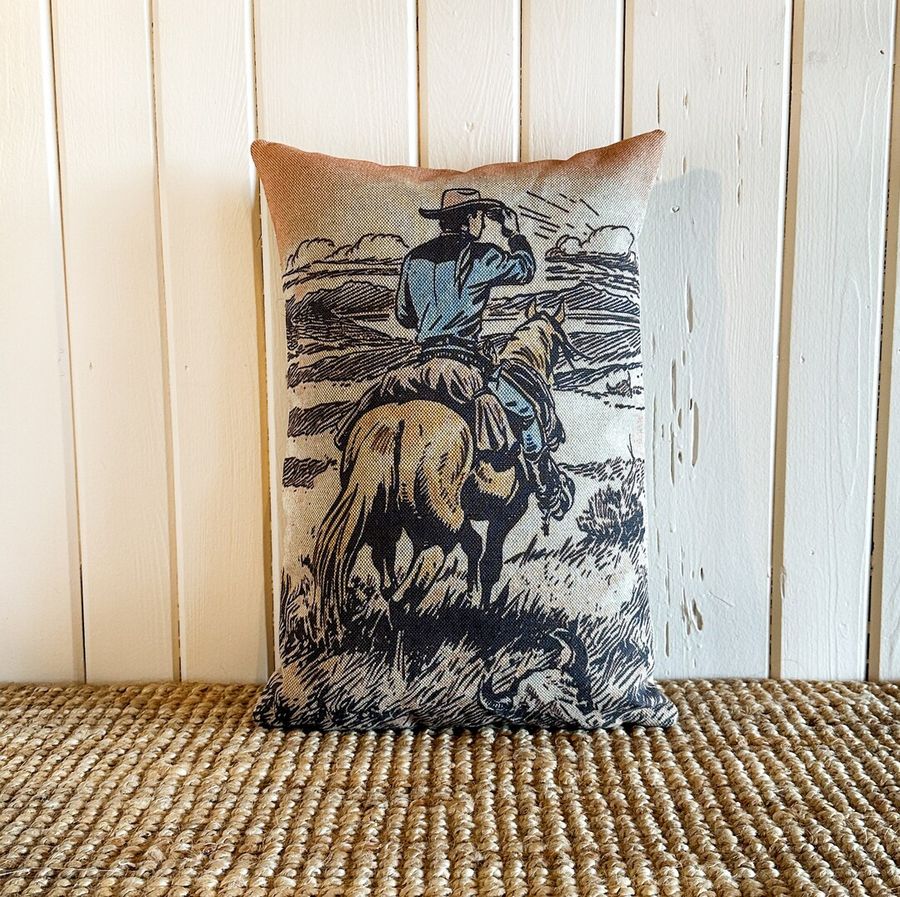 Cowboy Throw Pillow  Western Decor  Wild West Lumbar Pillow - Etsy added by Danielle Hughes