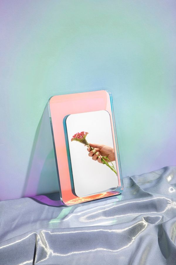 Retro Square Reflector - wavy acrylic mirror wiggly mirror amorphic mirror retro mirror retro object added by Amber Wilcox