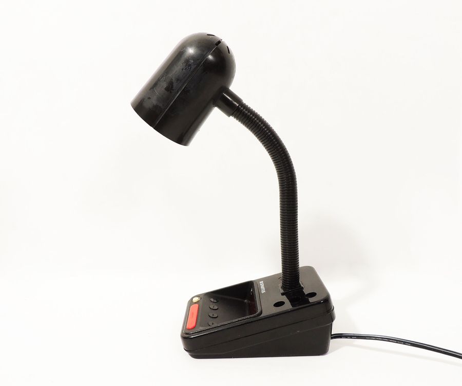 1980s Vintage Spartus Gooseneck Alarm Clock Mini Table Desk Lamp added by Spoak Member