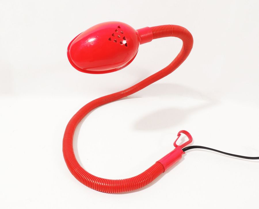 Vintage Red Gooseneck Flex Snake Adjustable Desk Table Lamp added by Spoak Member