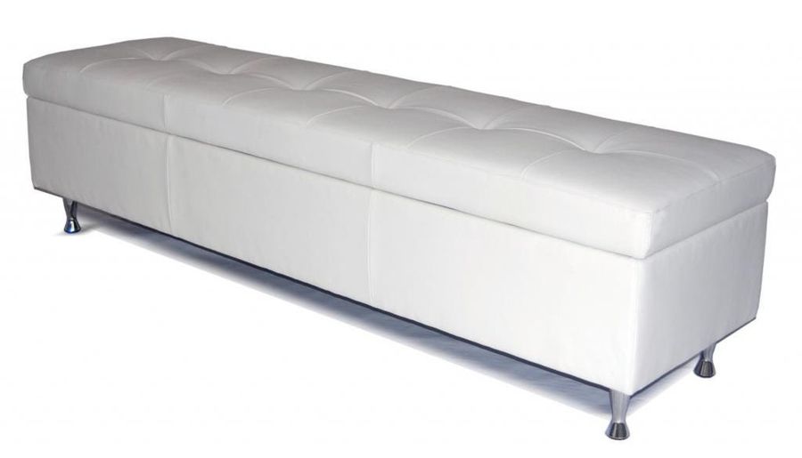 Contemporary - King Size White Genuine Leather Tufted Storage Bench, Chest, Ottoman added by Spoak Member