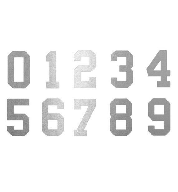 METALLIC SILVER Custom Sports Jersey Style Number Vinyl Decal - Etsy added by Courtney Hill