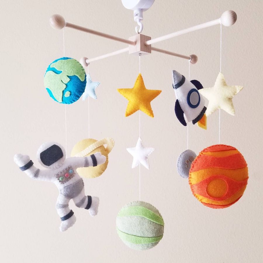 Space mobile, Planet mobile, Spaceship mobile, Solar system nursery, Astronaut mobile, baby mobile, crib mobile,&quot;Space&quot; added by Spoak Member