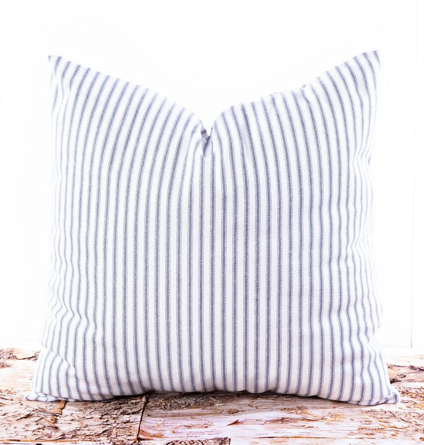 French Stripe Pillow Cover  Blue and White Stripes Throw - Etsy added by SABi iNTERIORS