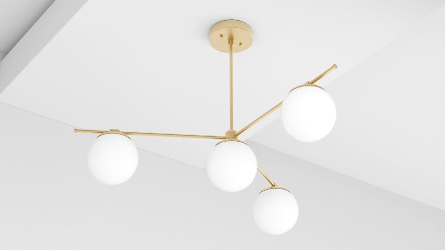 Gloss White Glass Globe Chandelier - Modern Globe Chandelier - Hanging Light - Mid Century - Modern - UL Listed [MISSOULA] added by Spoak Member