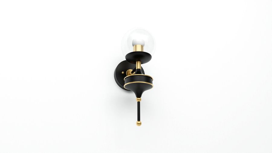 Clear Glass Globe Wall Sconce - Single Light - Mid Century Modern - Maximalist Wall Fixture - Bathroom Vanity Lighting -  UL Listed [OXFORD] added by Spoak Member