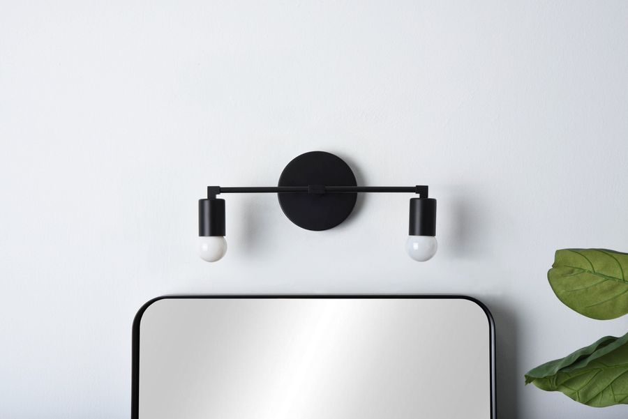 Modern Bathroom Light - Mid Century Wall Sconce - 2 Light Vanity Fixture - Matte Black - Industrial - Bathroom Vanity - UL Listed [ARVADA] added by Spoak Member