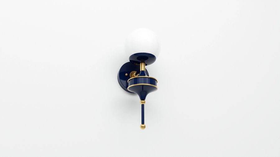 Gloss White Glass Globe Wall Sconce - Single Light - Mid Century Modern - Maximalist Wall Fixture - Bathroom Vanity - UL Listed [OXFORD] added by Spoak Member
