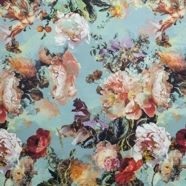 Scalamandre Jean Paul Gaultier Botanique Bleuet fabric (available by the yard) - romantic floral flowers roses cotton satin added by Spoak Member