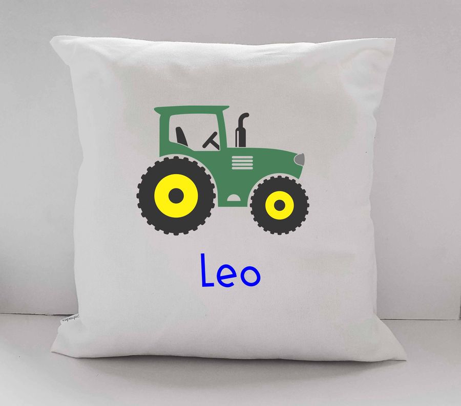 Tractor Cushion Cover Personalised Kids Gift, Tractor Nursery Decor Cushion Personalised Name, Personalised Tractor Gifts Pillow Cushion added by Spoak Member