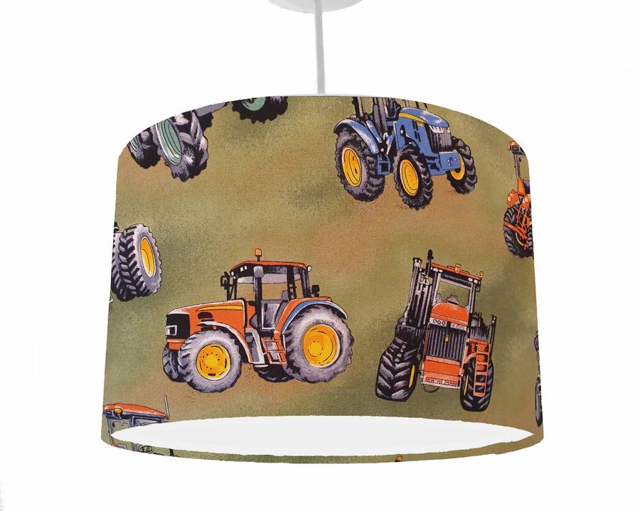 Green Tractor Nursery Lampshade, Tractor Decor Boys Room Lighting Ceiling, Farm Themed Nursery Boys, Tractor Gifts For Boys First Birthday added by Spoak Member