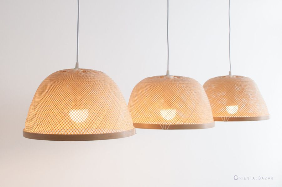 Wood Pendant Light, Veneer Lamp, Bamboo Pendant Light, Tribal Thai Lamp, Japandi Lampshade, Boho Light Fixture, Suspension Luminaire added by Spoak Member