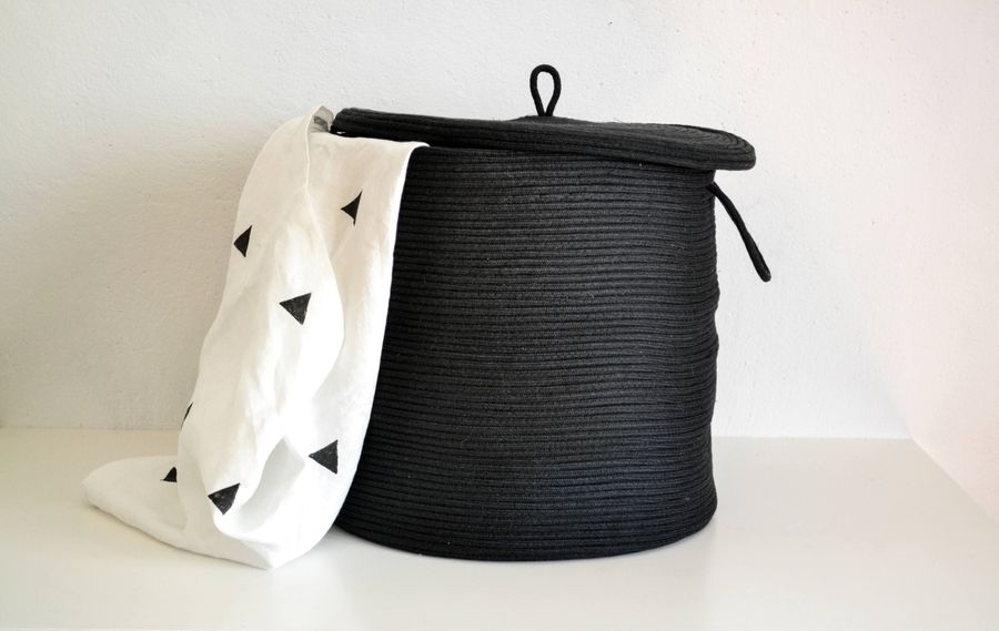 XL Storage Basket with Lid, Handwoven Basket, Laundry Hamper Bakset with Lid, Lidded Basket, Handwoven Basket, Scandinavian minimal basket added by Spoak Member