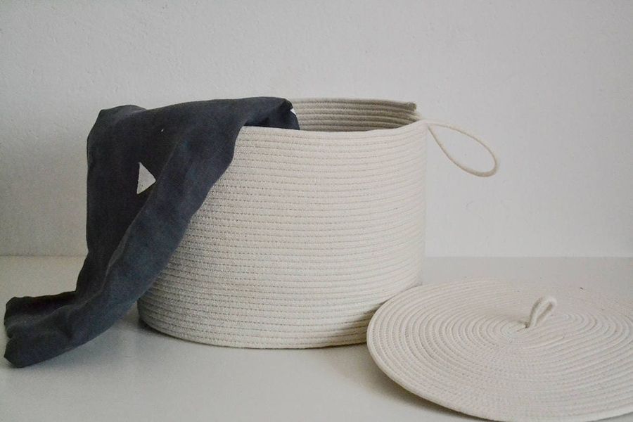 Oval Storage basket, Rope Basket, Laundry Basket, Toys Storage Basket, XL Storage Basket, Handwoven Basket,Minimal scandinavian basket added by Spoak Member