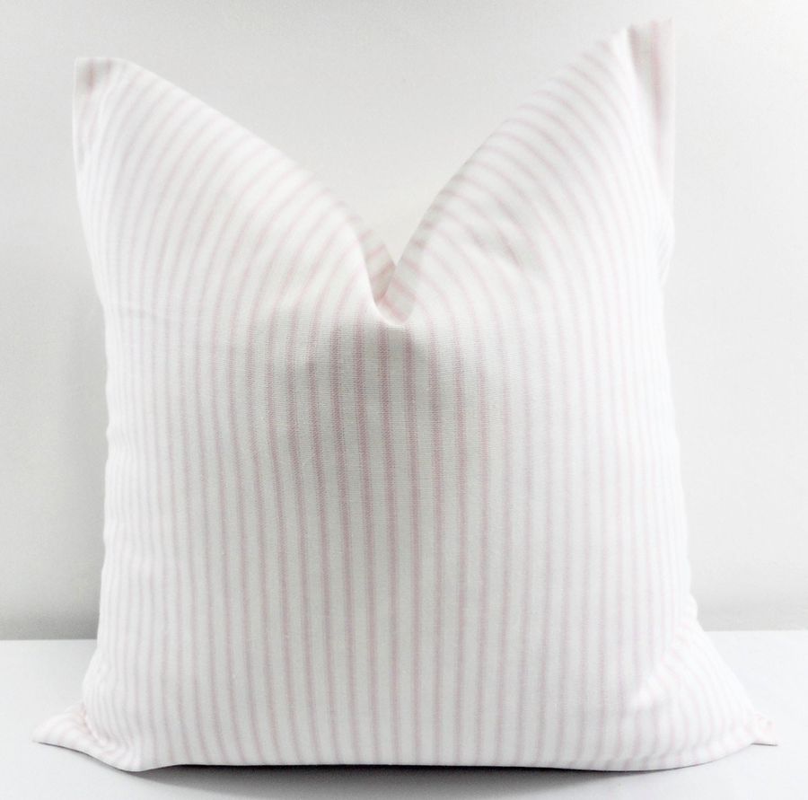 FARMHOUSE PILLOW COVER. Pink Classic Stripe. Light Pink & white Sofa Pillow Cover. Stripe Sham Cover.  Cushion Covers.Pillow Case.cotton. added by Spoak Member