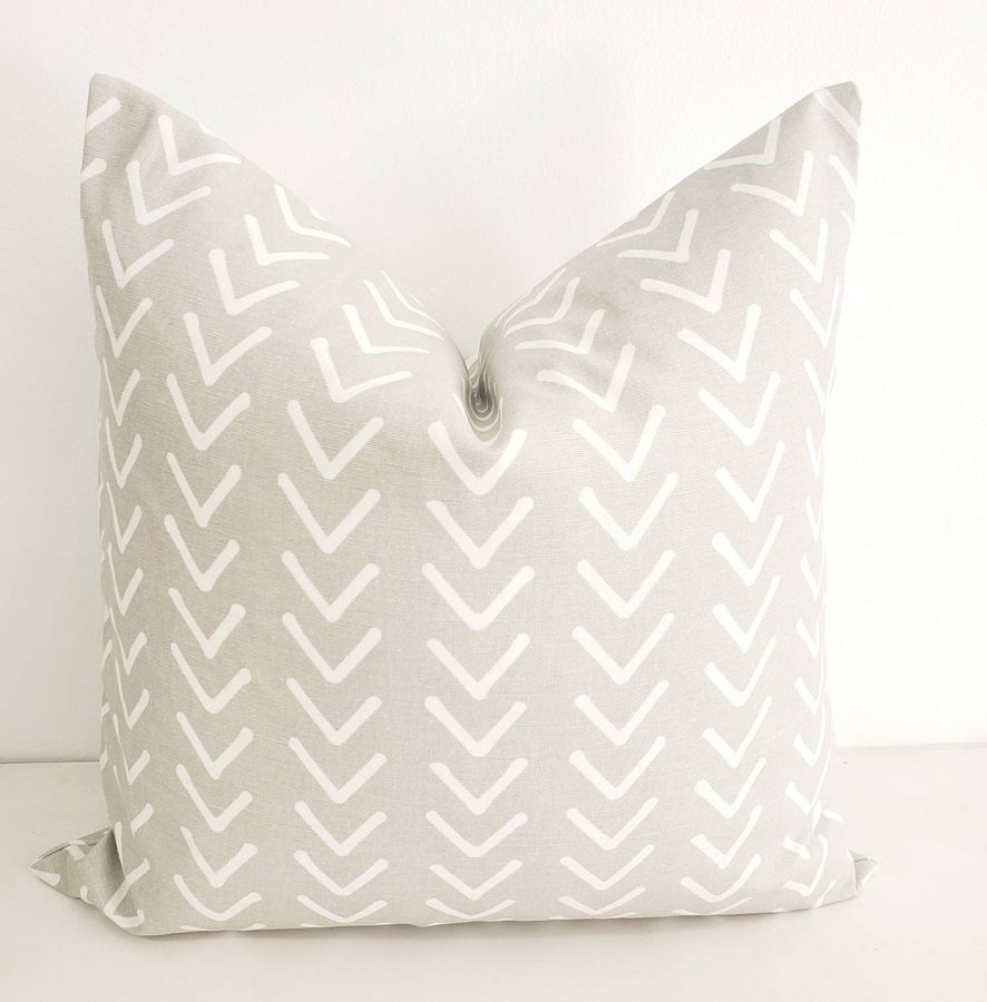 Grey Pillow Cover - French Grey Pillow Cover - Boho Print Pillow - Sham Cover - Grey Arrow Cover - Grey Sham Cover - Grey throw Pillow cover added by Spoak Member