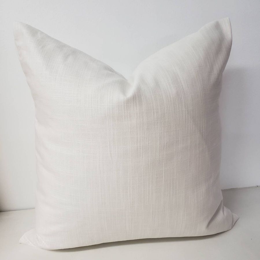 FARMHOUSE white pillow cover - Plain White  Pillow Cover  - slub canvas fabric - Sofa Pillow cover - Pillow cover - sham cover - added by Spoak Member
