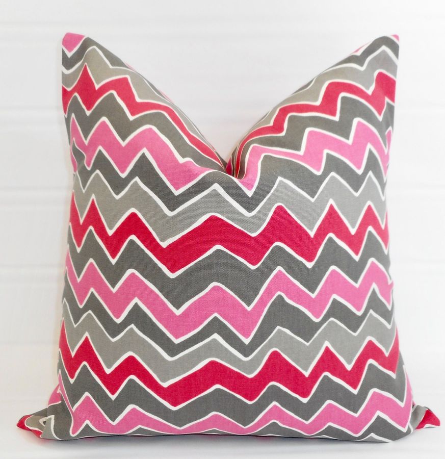 Pink Pillow cover. Seesaw Flamingo Pink Decorative Pillow. Zigzag. sham cover.  Sham Pillow Cover Pillow case. Select size. added by Spoak Member