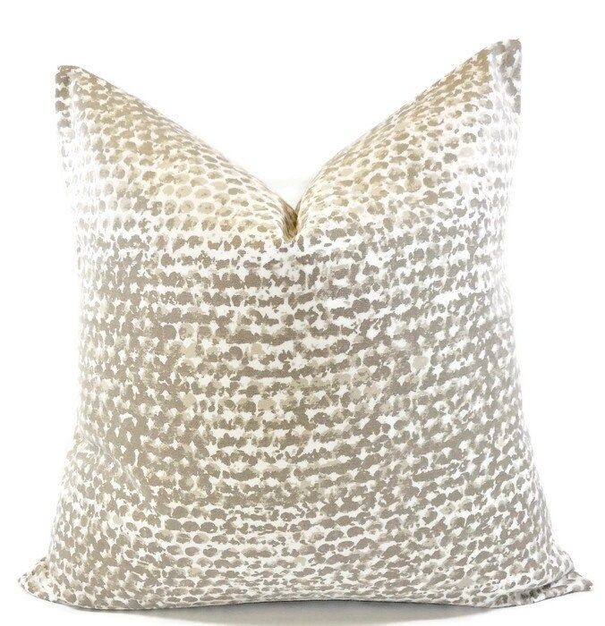 Taupe Pillow cover. Zoey Cove Design. Taupe and white. Bold Modern Cushion Cover.Pillow Case.1 piece. cotton.Select size added by Spoak Member