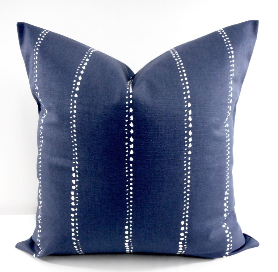 FARMHOUSE DECOR - Blue Pillow Cover - Carlo Vintage Indigo - Blue Stripe Sham cover - Pillow cover - Sham Cover  - Decorative Pillow cover. added by Spoak Member