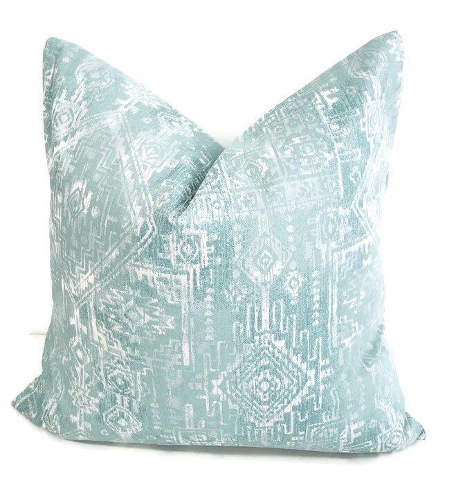 Canal Blue pillow cover - Sioux Canal Blue - Blue Sham cover - Blue Sofa Pillow cover - Euro Pillow Cover - Cotton. added by Spoak Member