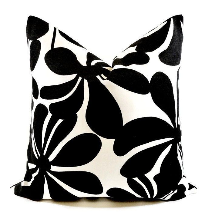 Farmhouse Pillow Cover. Black Pillow cover. Twirly Black   & White.  Bold Modern Cushion Cover.Pillow Case. Black sofa Pillow Cover. added by Spoak Member