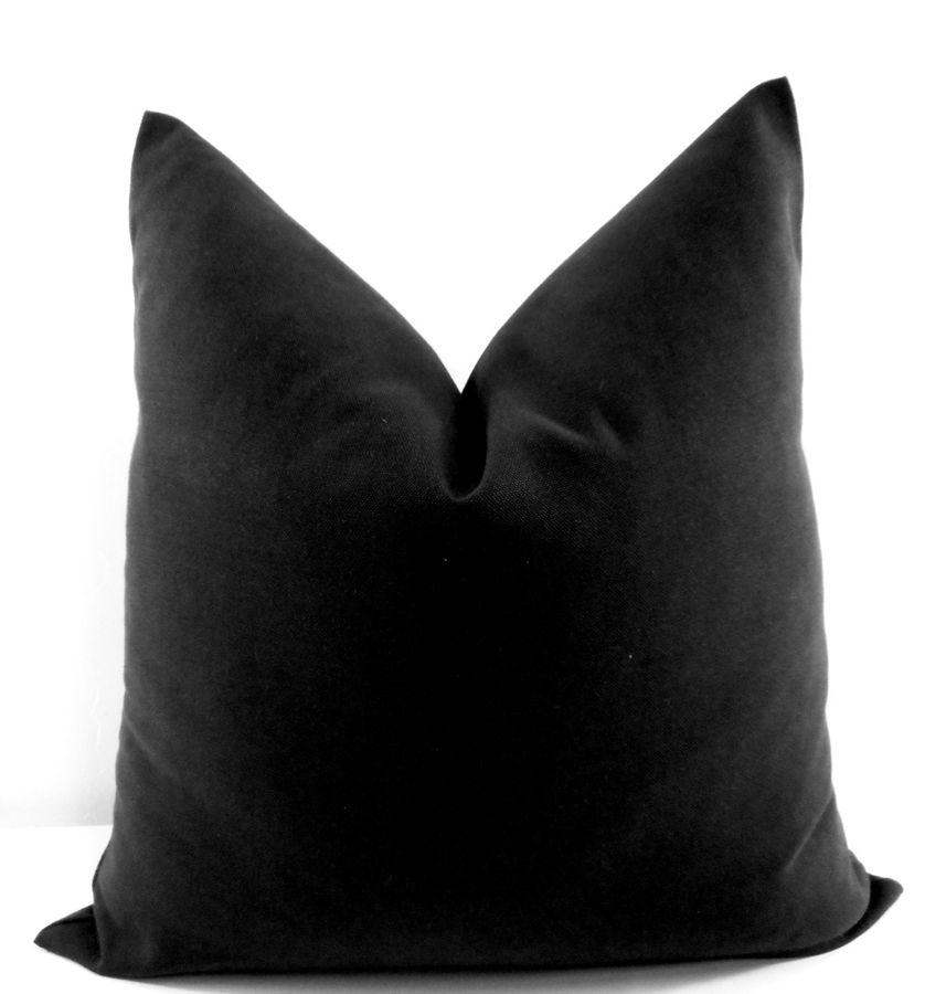 Black Pillow cover. Solid Dyed Black. Sofa Pillow cover. Euro pillows. Sham Pillow Cover. Pillow case. Select size. added by Spoak Member