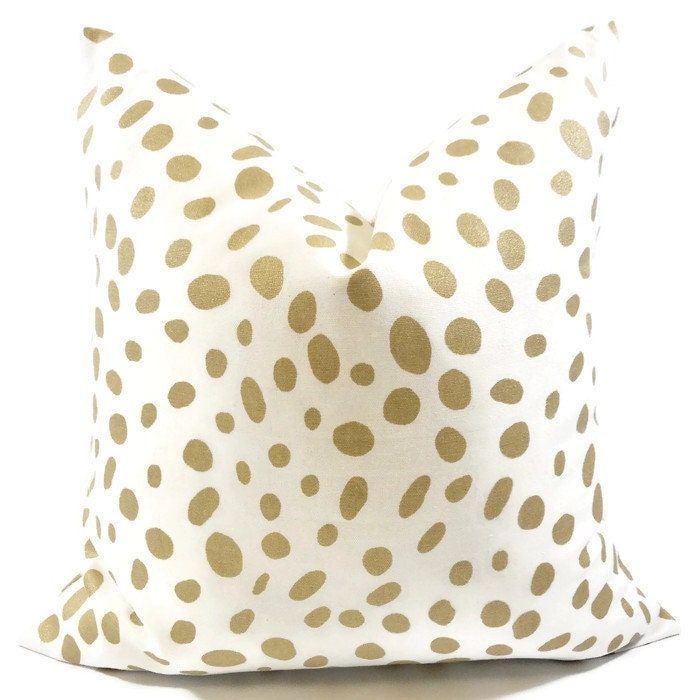 Dalmatian Gold  Pillow cover. Athena Gold Print. Metallic. Bold Modern Cushion Cover.Pillow Case.1 piece. cotton.Pillow. added by Spoak Member