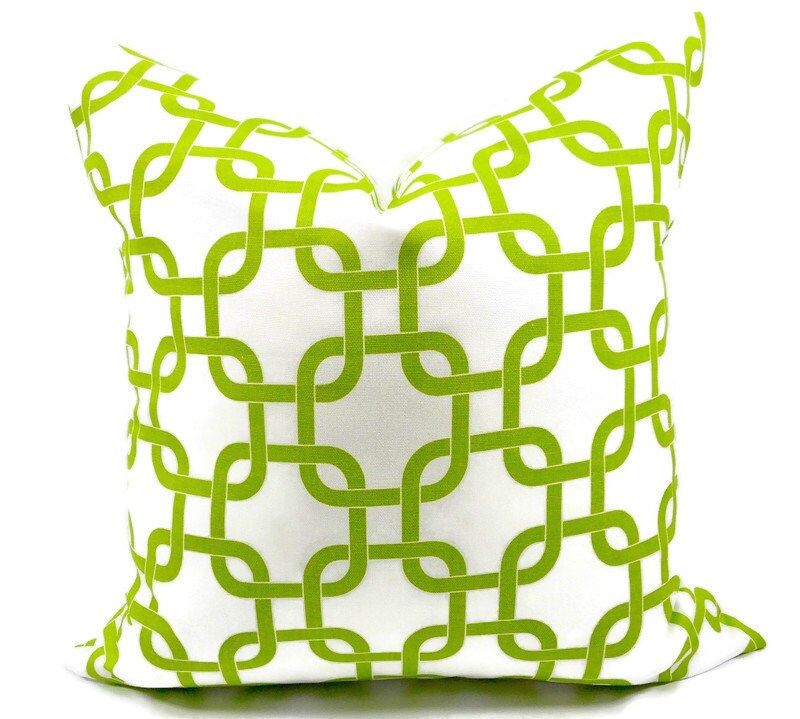 Christmas Pillow Cover. Chartreuse Pillow cover. Chainlink Gotcha. White & Chartreuse green Pillow cover. Euro Pillow case. Farmhouse pillow added by Spoak Member