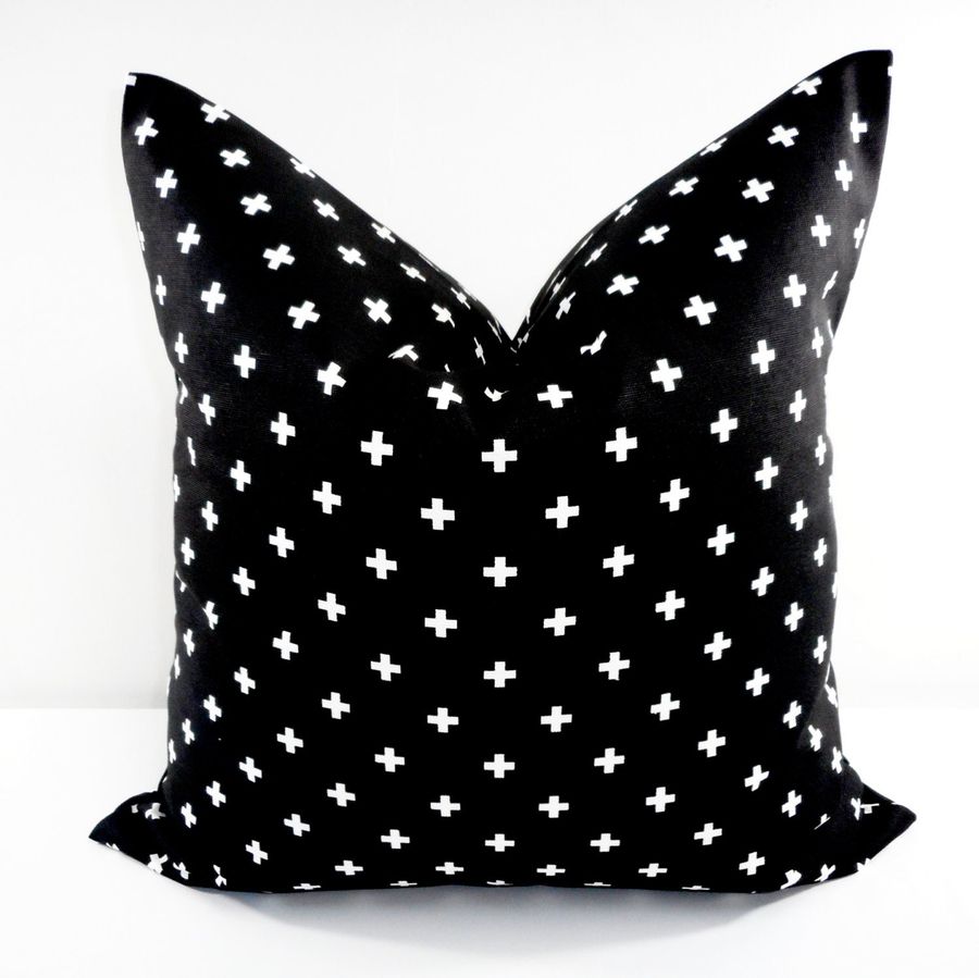 Black Pillow Cover. Sofa Pillow. Black Throw Pillow cover. Mini Swiss cross sham cover.Decorative Pillow Cover. Select size. added by Spoak Member