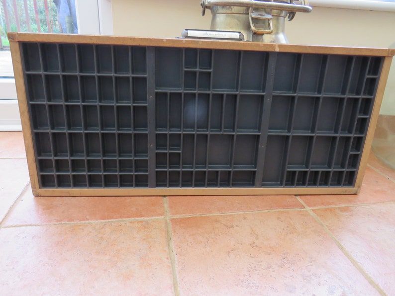 Large Wooden Framed Printers Tray Printers Letter Press Drawer Display Case added by Emma Kitching