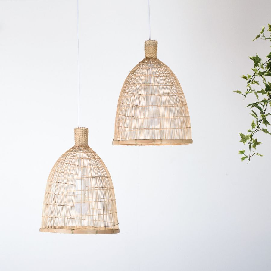 Handmade Bamboo Pendant Lamp / Hanging Repurposed Fishing Trap Basket Wedding Restaurant Wooden Woven Boho Rustic Light Natural Design Asian added by Spoak Member