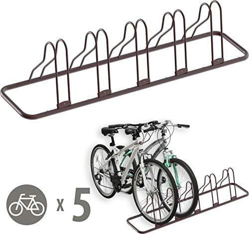 Simple Houseware 5 Bike Bicycle Floor Parking Adjustable Storage Stand, Bronze added by Spoak Member