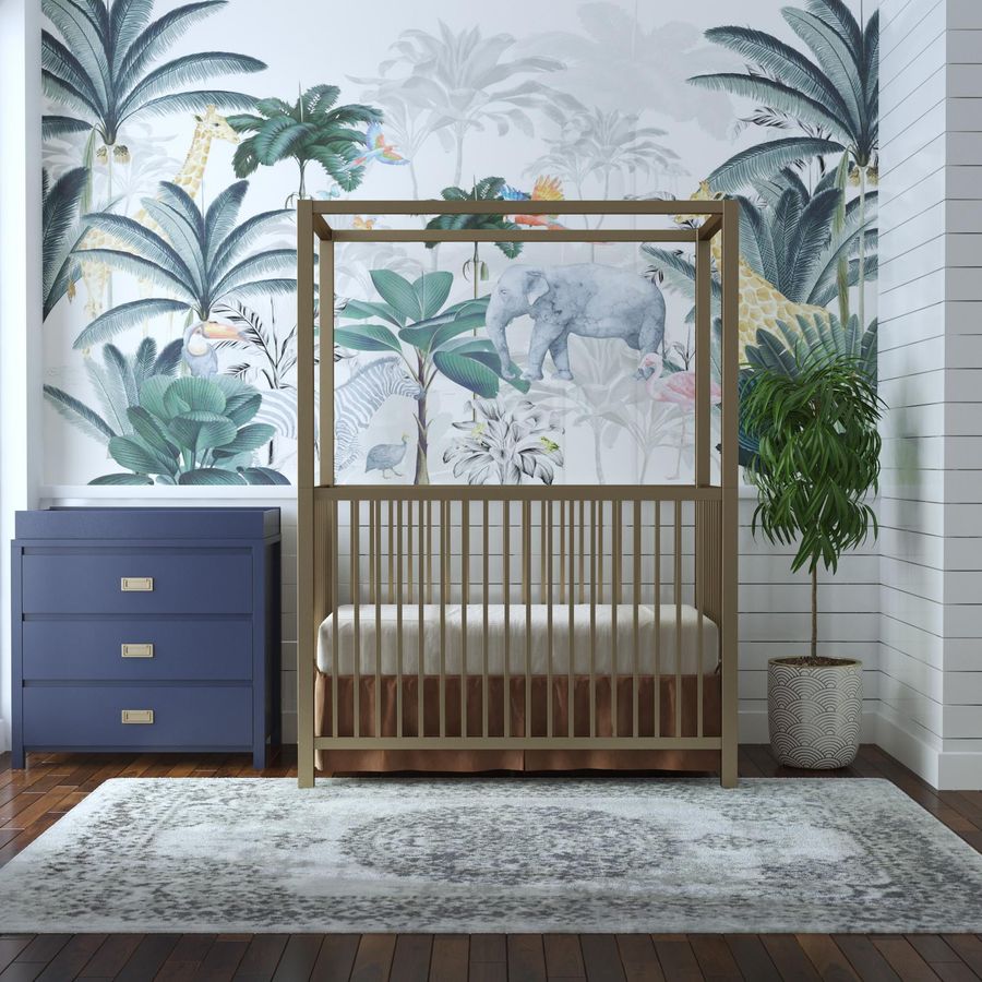 Little Seeds Monarch Hill Haven Gold Metal Canopy Crib added by Spoak Member