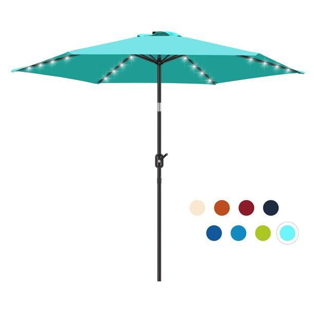 Scafild | 7.5 ft Solar LED Light Patio Umbrella Outdoor W/ Easy Tilt - Peacock Blue - Walmart.com added by Ally Paul