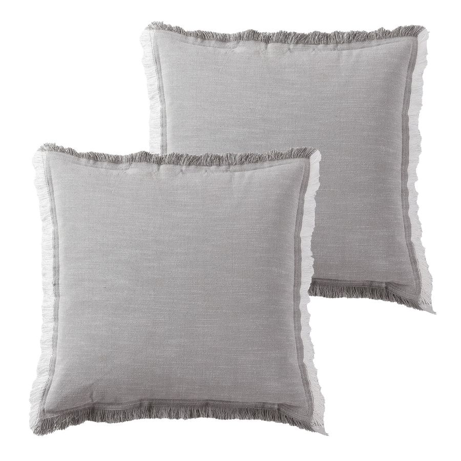 Better Homes & Gardens Decorative Throw Pillow, Cotton Fringe, Square, Grey, 20''x20'', 2 Pack - Walmart.com added by Where The Heart Is Designs