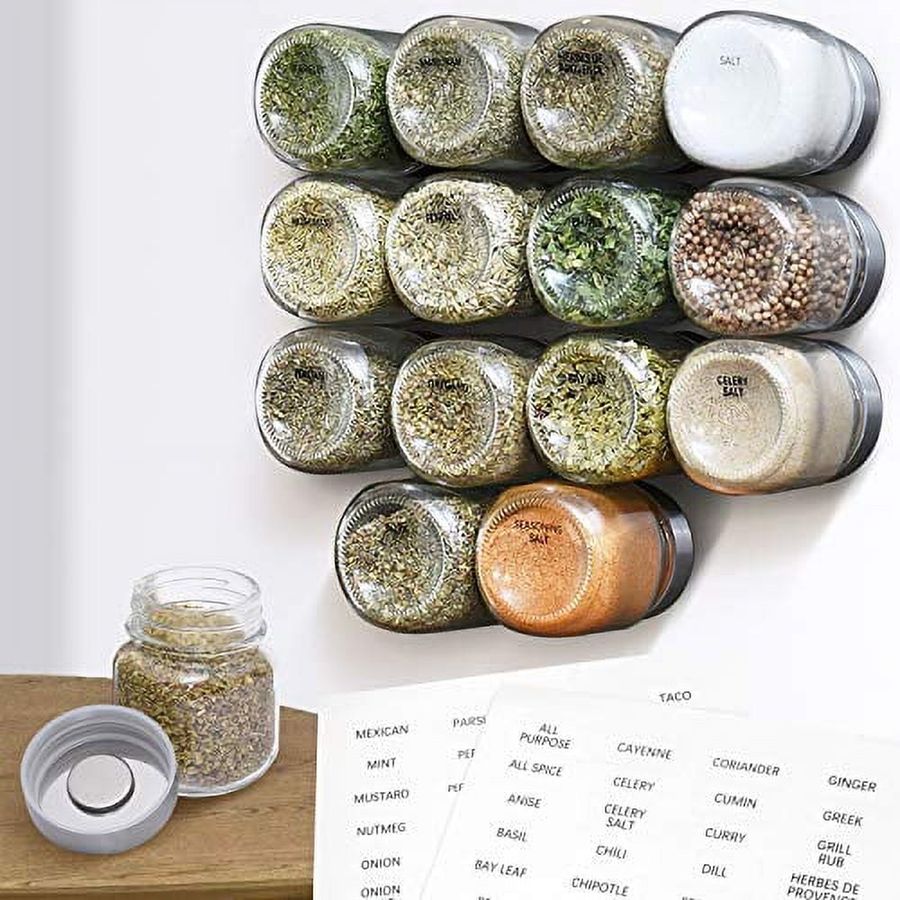 Impresa Large 4oz Magnetic Spice Jars - Glass  [15 Pack] - Walmart.com added by Shannon Jernigan