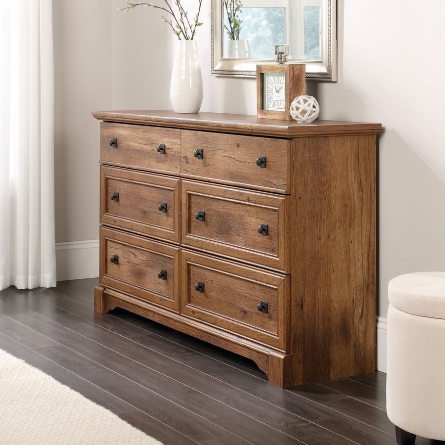 Sauder Palladia 6-Drawer Bedroom Dresser, Vintage Oak Finish - Walmart.com added by Anna Stillman