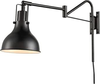 DANSEER Industrial Plug in Wall Sconce Black Swing Arm Bedside Reading Lamp added by Leah Kouba