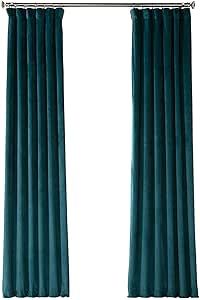 HPD Half Price Drapes VPYC Heritage Plush Velvet Curtain (1 Panel), 50 X 84, Deep Sea Teal added by Lauren Houston