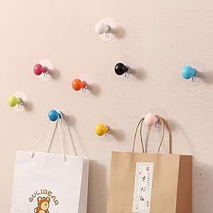 BERTERI Wall Hooks, 10PC Decorative Adhesive Heavy Duty Living Room Bedroom Bathroom Kitchen Wall Hooks, Hat, Coat, Towel, Key Hooks (5 Colors) added by Rescued Room Design