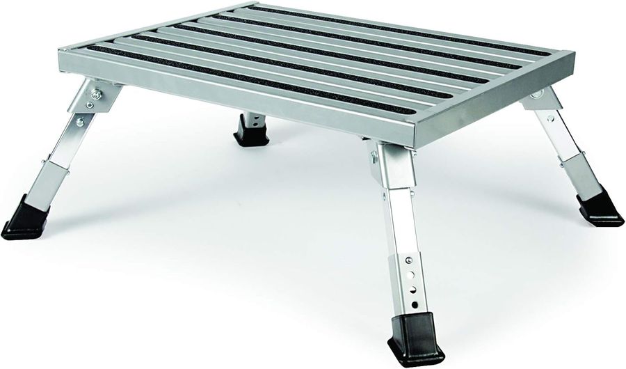 Camco Adjustable Height Aluminum Platform Step- Supports Up to 1,000 lb., Includes Non-Slip Rubber Feet, Durable Construction, Easy to Store and Transport -... added by Spoak Member