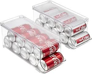 Sorbus Soda Can Organizer and Canned Food Bin Stackable Dispenser with Lid for Refrigerator, Pantry, Freezer – Holds 9 Cans, BPA-Free, Clear Design (2) added by Alexina Salinas