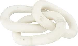 Bloomingville 13" L Decorative Marble Figurine Chain Link, White added by Jamie Stellato