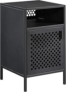 Sauder Boulevard Café Night Stand, L: 14.49" x W: 14.96" x H: 24.02", Black Finish added by Spoak Member