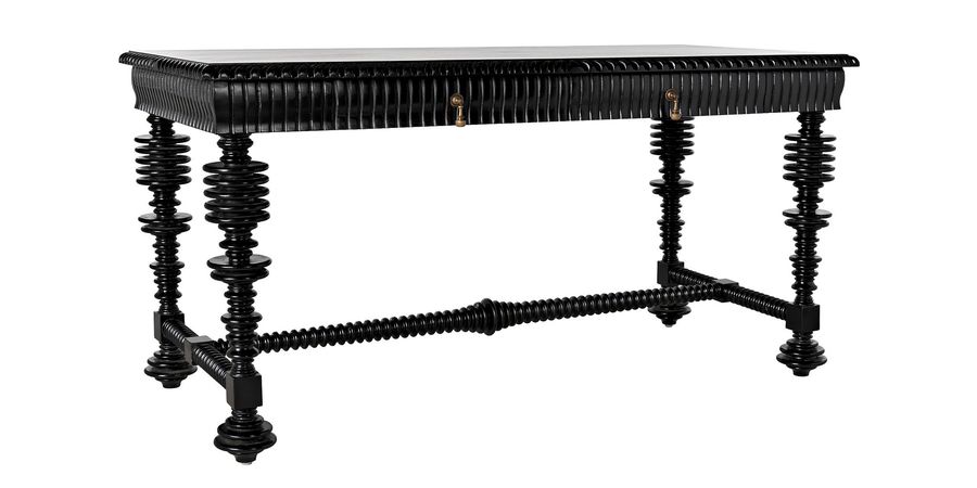 Portuguese Desk, Small (60"), Hand Rubbed Black added by Serena Finnerty