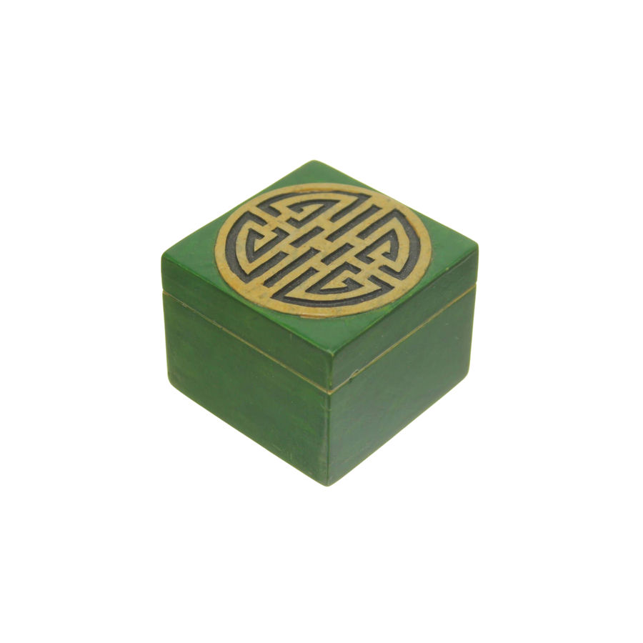 Long Life Symbol Soapstone Trinket Decor Box, Green added by Spoak Member
