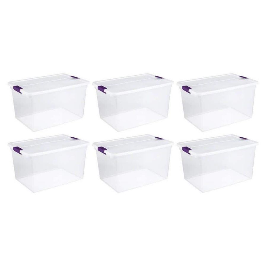 Sterilite 66 Qt. Latching Handle Storage Container in Nesting Clear (6-Pack) 6 x 17571706 - The Home Depot added by Kacey Dillier